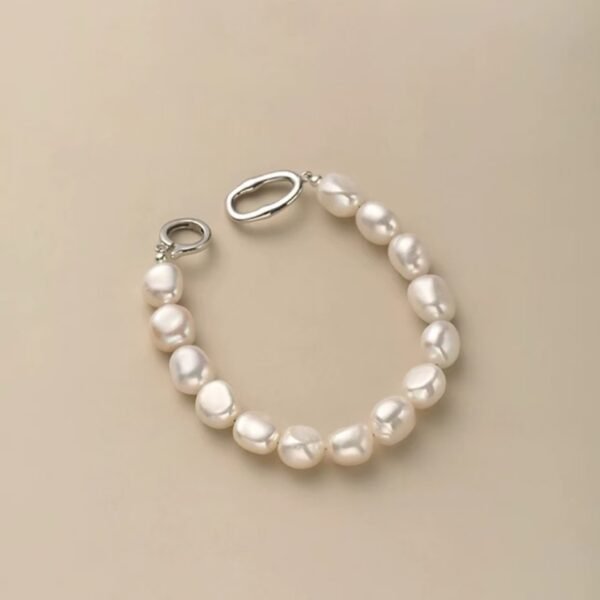 Natural Irregular Baroque Pearl Bracelet, INS - Style Niche Design, Light Luxury and Exquisite, with Pull - Ring Clasp, Trendy. Pearls 7 - 9mm / Clasp: Copper Plated with White Gold / Suitable for Wrists of 15 - 16cm